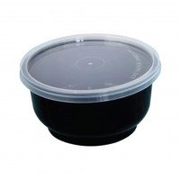 รูปถ้วยไมโครเวฟ สีดำ 13 ออนซ์ (380 ml.) + ฝา