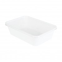รูปกล่องข้าวเหลี่ยม 1 ช่อง สีขาว 650 ml. (พร้อมฝา)