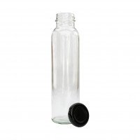 รูปขวดน้ำผลไม้ทรงสูง TO 300 ml. + ฝาเกลียวล็อค RTB สีดำ