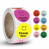 รูปสติกเกอร์ม้วน ลาย THANK YOU 03 ขนาด 2.5 ซม. (500 ดวง)