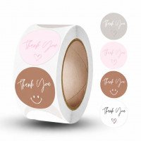 รูปสติกเกอร์ม้วน ลาย THANK YOU 06 ขนาด 2.5 ซม. (500 ดวง)