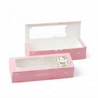 รูปกล่องใส่พายสับปะรด ลายกู๊ดลักค์เนโกะ 8x24x5.5 ซม.