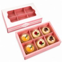 รูปกล่องขนม 6 ช่อง ลาย Pink Elegant 17x24.3x5 ซม.