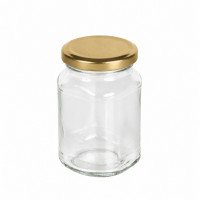 รูปขวดสี่เหลี่ยมกาแฟเกลียว TO 350 ml. + ฝาเกลียวล็อค RTB สีทอง