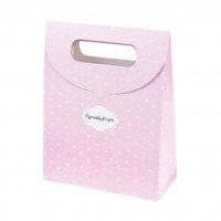 รูปถุงของขวัญ สีชมพู ลายดอกไม้ Size S